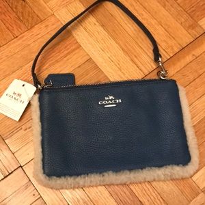 Coach leather zipper wristlet. New with tags!